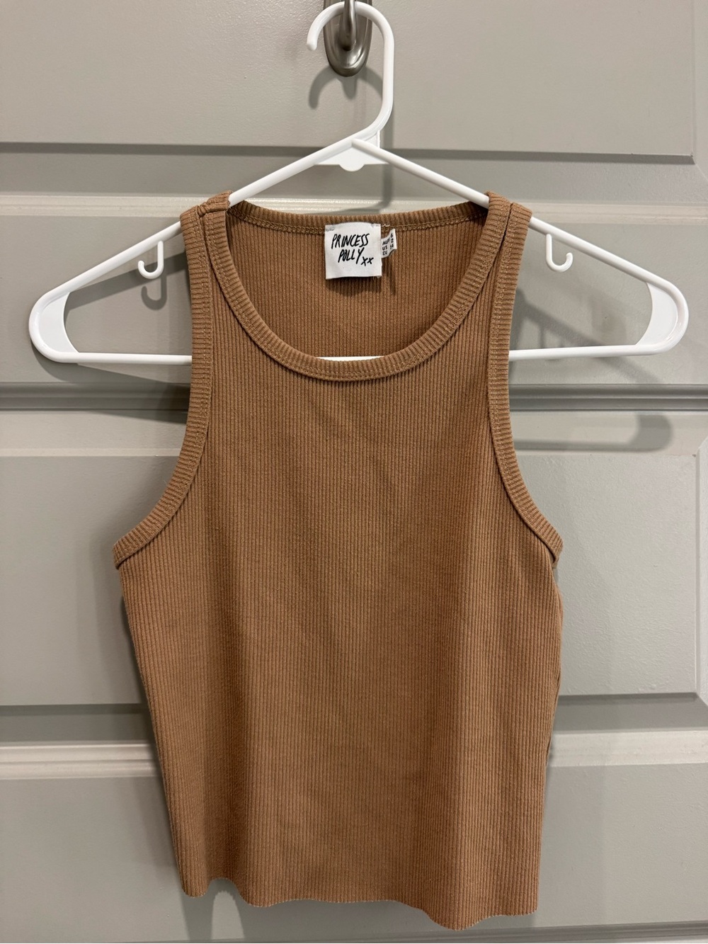 Princess Polly Ribbed Tank in Warm Tan